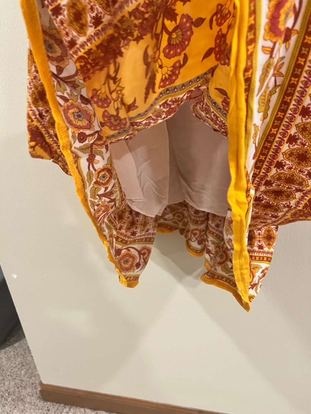 Boho Floral Button-Front Mini Dress - Small - Picture 3 of 9